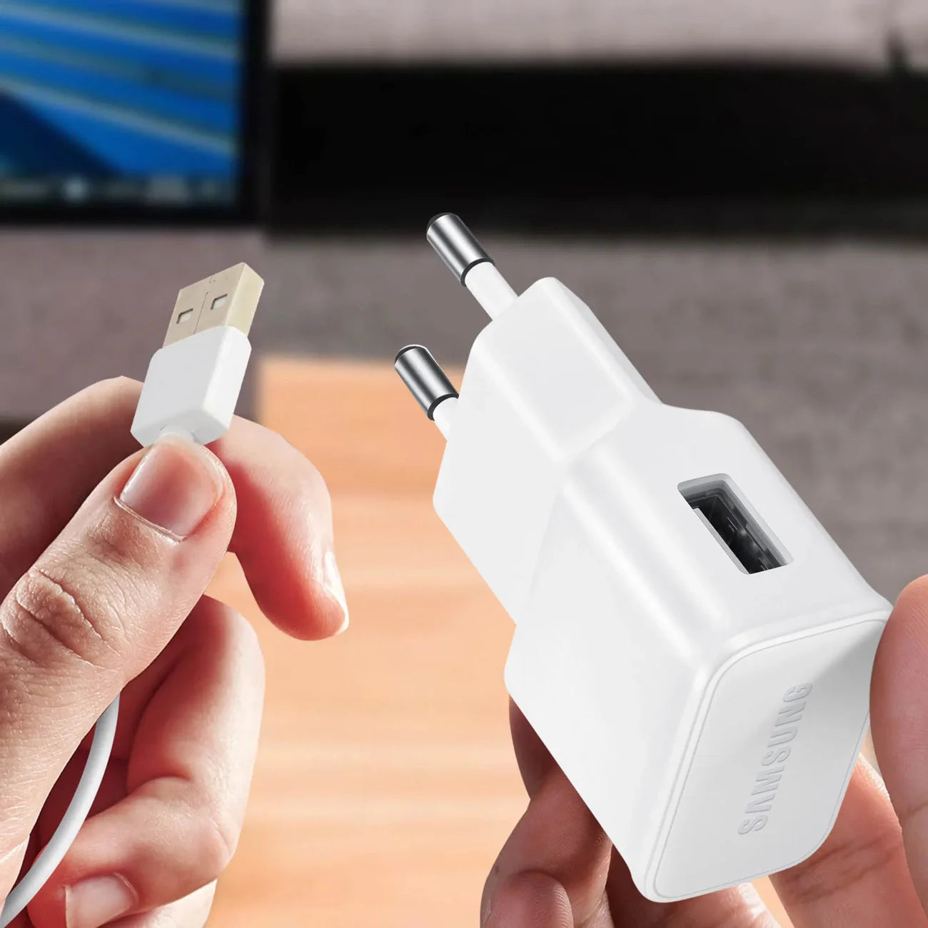 Carregador USB-A Oficial Samsung Incluí cabo USB-A para USB-C 15W EP-DR140AWE
