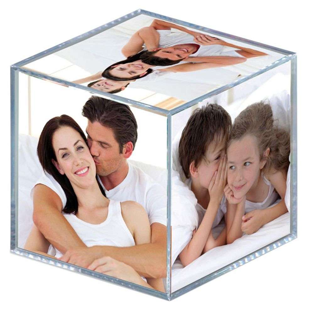 Moldura Cubo Acrílica para 6 fotos 8,5x8,5 cm