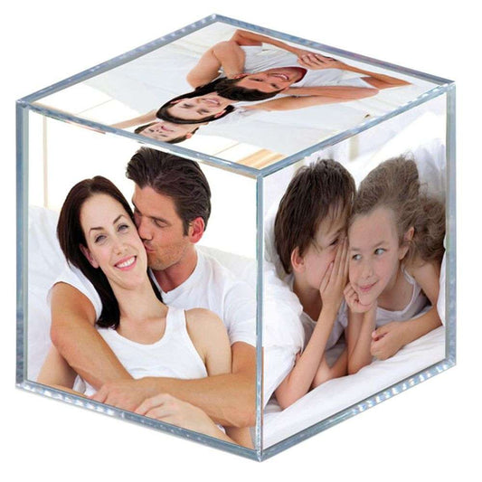 Moldura Cubo Acrílica para 6 fotos 8,5x8,5 cm