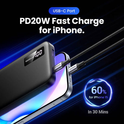 Powerbank UGREEN PB311 PD 20W 10000mAh Fast Charging Preta