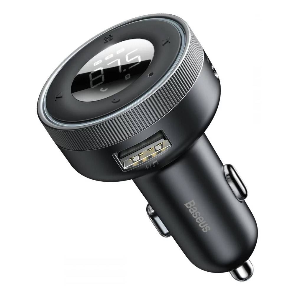 Carregador de Isqueiro Baseus Enjoy Dual USB-A + Jack 3.5mm + MicroSD/TF + Transmissor FM/Bluetooth