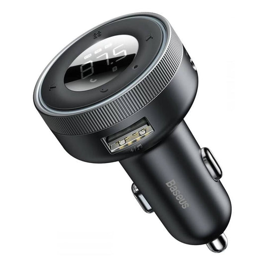 Carregador de Isqueiro Baseus Enjoy Dual USB-A + Jack 3.5mm + MicroSD/TF + Transmissor FM/Bluetooth