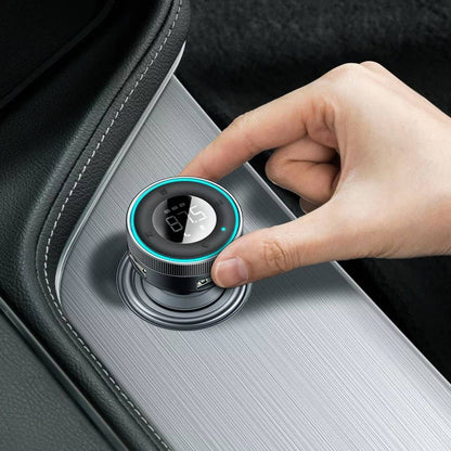 Carregador de Isqueiro Baseus Enjoy Dual USB-A + Jack 3.5mm + MicroSD/TF + Transmissor FM/Bluetooth