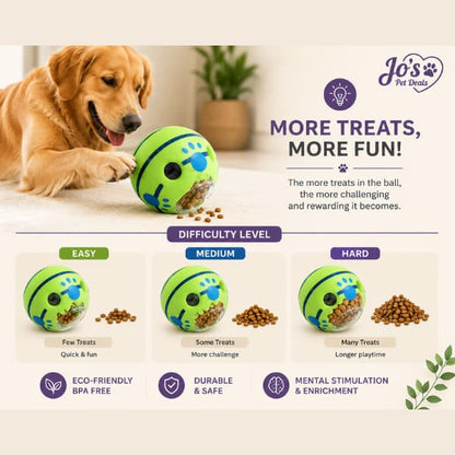 Interactive Dog Treat Ball – Adjustable Puzzle Toy for Mental Stimulation & Slow Feeding