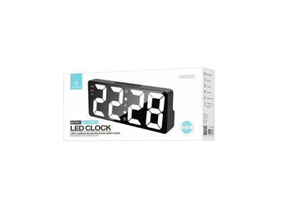 Techancy Despertador Multifunções Led Preto MC1500, Com Relógio, Data, Alarme, Ecrã De Temperatura E Controlo Por Voz