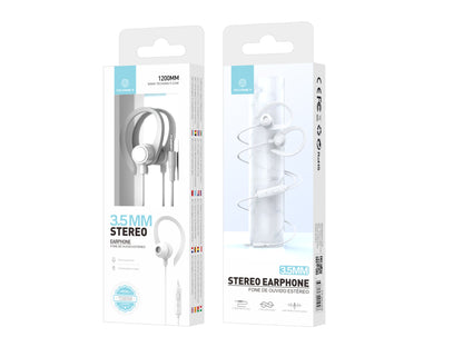 Techancy Auriculares stereo 3.5MM TD8058 cabo 1.2M com microfone confortavel som alta fidelidade Branco