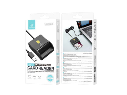 Techancy Leitor de cartão inteligente MI0631, USB 2.0, suporta vários tipos, compatível com vários sistemas, preto