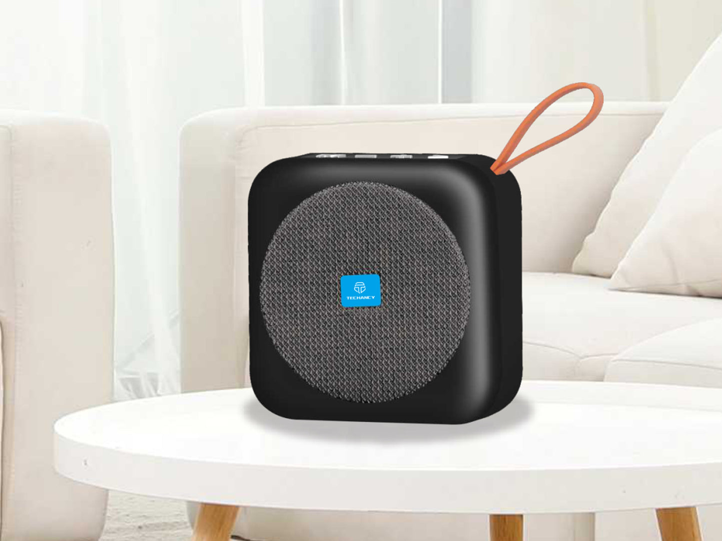 Techancy Altifalante Bluetooth Preto TH2622, Portátil E De Tamanho Compacto, Suporte Tf/Fm/Usb/Tws, Som Potente.