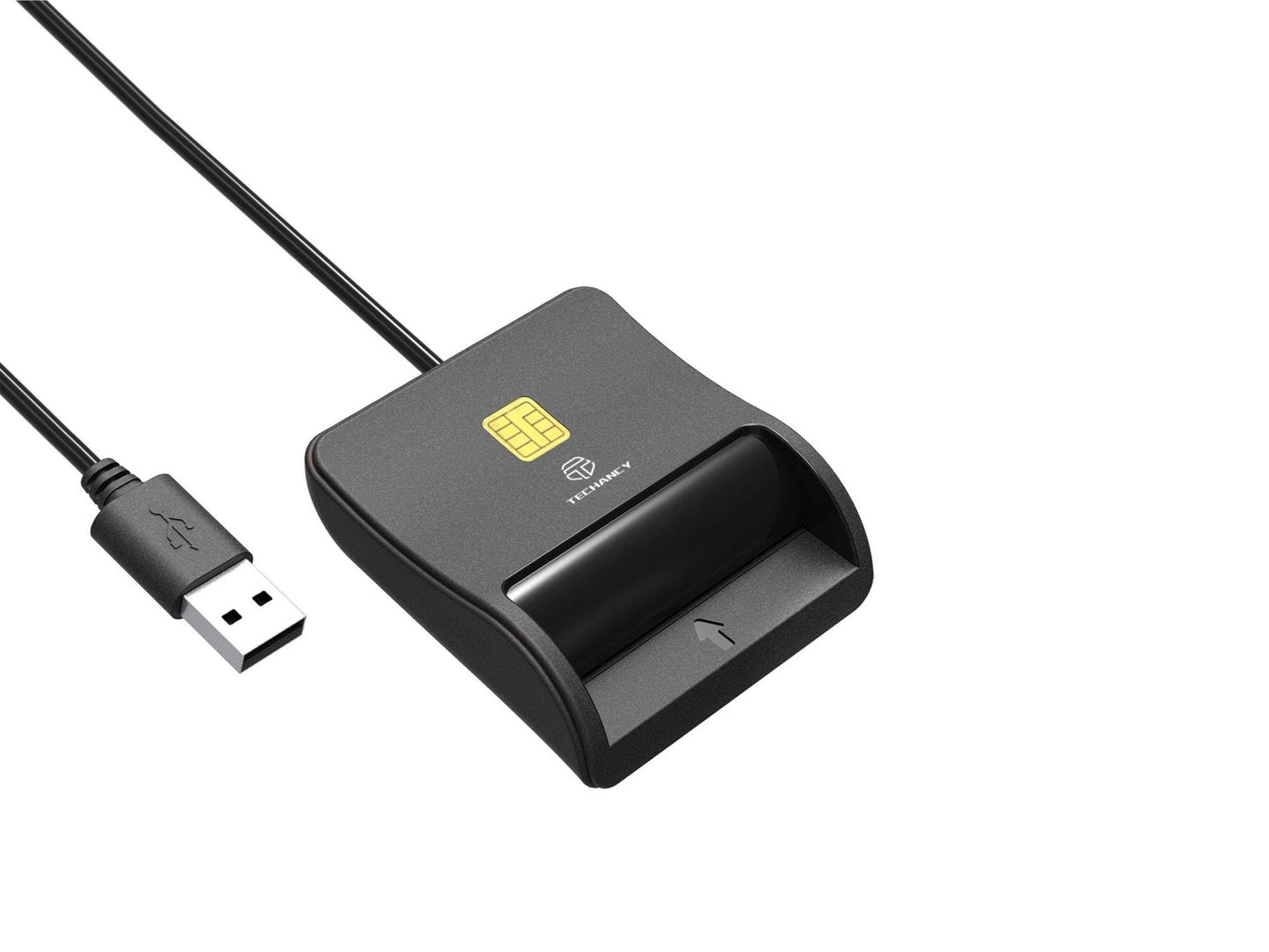 Techancy Leitor de cartão inteligente MI0631, USB 2.0, suporta vários tipos, compatível com vários sistemas, preto