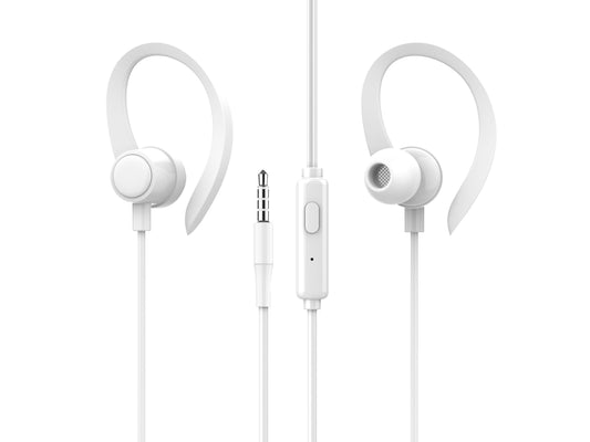 Techancy Auriculares stereo 3.5MM TD8058 cabo 1.2M com microfone confortavel som alta fidelidade Branco